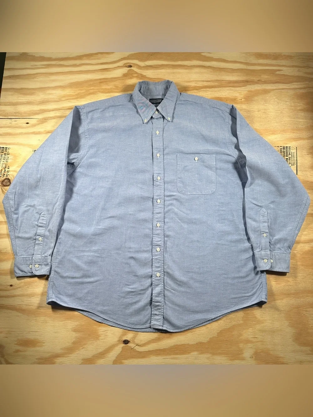 Vintage Lands' End Blue Oxford Shirt Men XL Tall Made USA Button Down Cotton